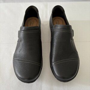 CLARKS Leather Cora Poppy Slip On Shoes